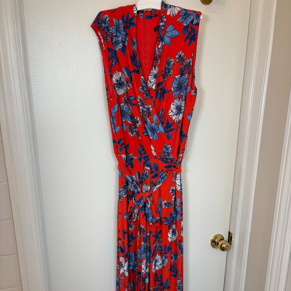 🌺 Tommy Hilfiger Red Floral Jumpsuit – Size 2